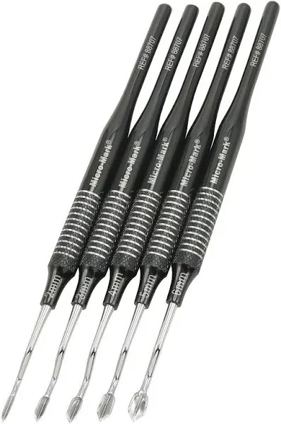 5 PC. V-Gouge premier elite Titanium-Plated Chisel Set by Micro-Mark
