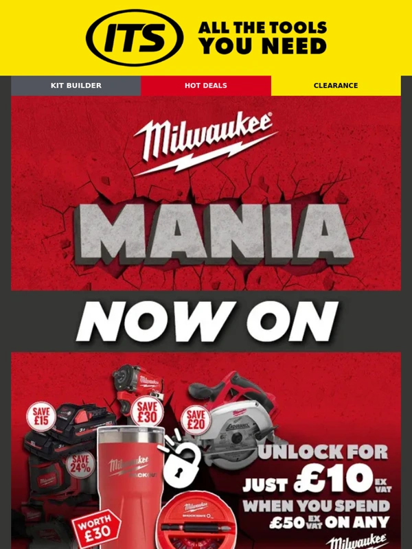 ITS - Milwaukee Mania is NOW ON - Unlock Exclusive Deals Before They're Gone! ?