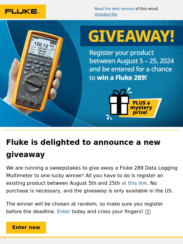 Fluke - Enter our Fluke 289 Giveway Today