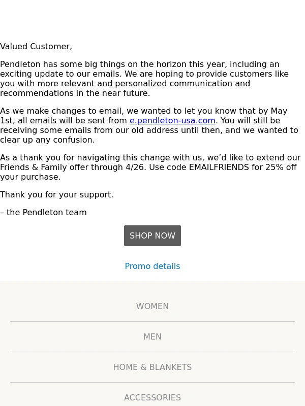 Pendleton - An update from the Pendleton team