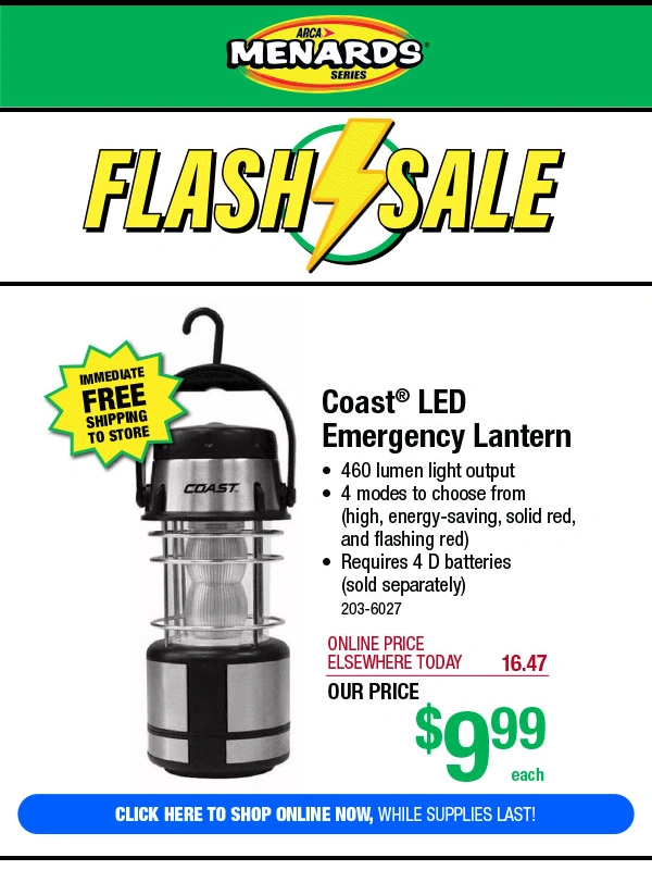 NASCAR - Still time to save BIG during the Menards Flash Sale!