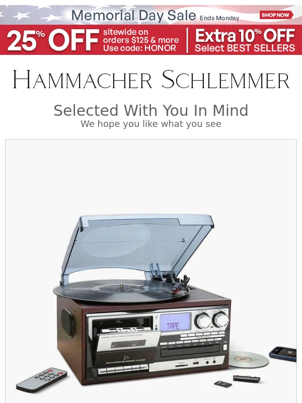 Hammacher Schlemmer - Selected Just For You: The Any Music Format Stereo & More