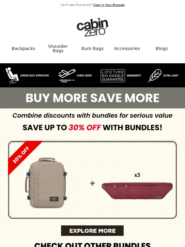 CabinZero - ? Easter Getaway Sales: Up to 30% OFF!