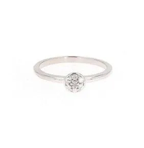 Sterling Silver 1/10 Carat Round Moissanite Statement Ring
