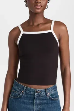 Rollas Naomi Tank Top - Black/Vintage White