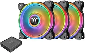 3-Pack 120mm Thermaltake Riing Quad RGB Hydraulic Bearing Computer Fans w/ Controller (Black) $50 + Free Shipping