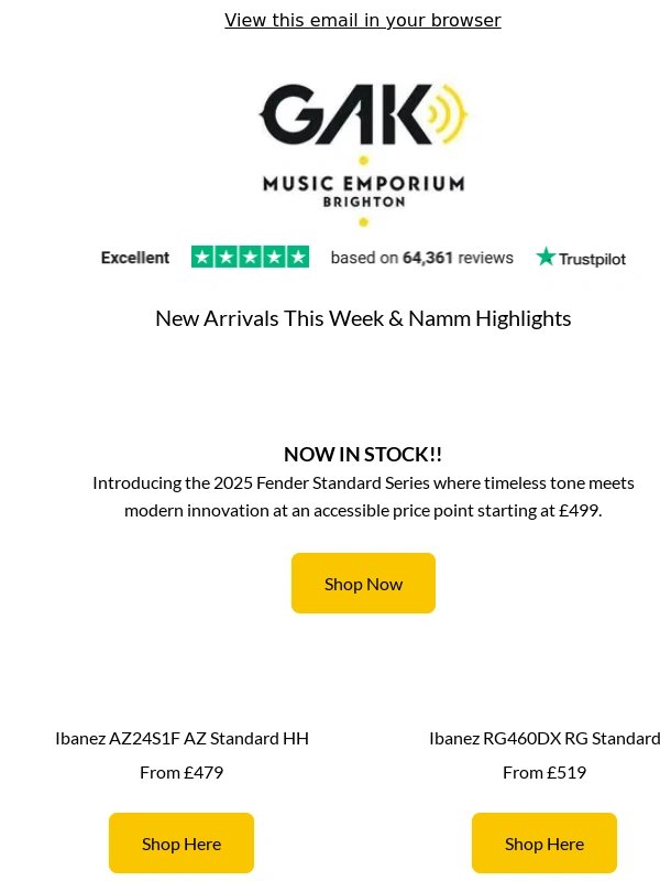 GAK - Payday deals,Namm Highlights & New Arrivals I GAK Music Emporium