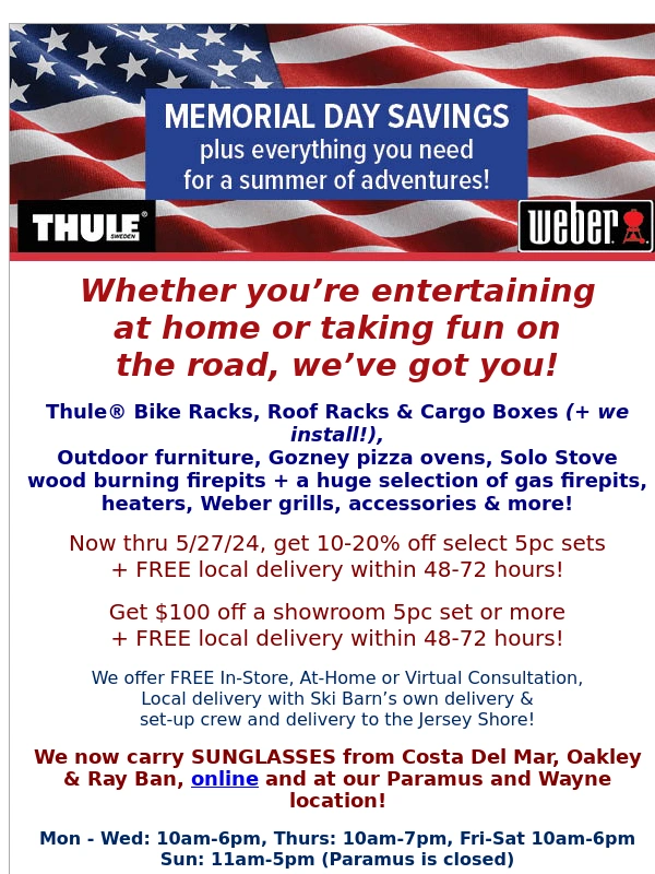 Ski Barn - Memorial Day SALE! 05/20/2024