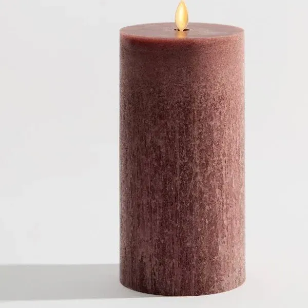 Premium Flickering Flameless Wax Pillar Candle - Salt Washed
