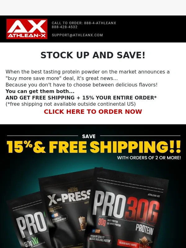ATHLEAN X - Free Shipping on PRO-3OG Protein (CHECK OUT THESE FLAVORS)
