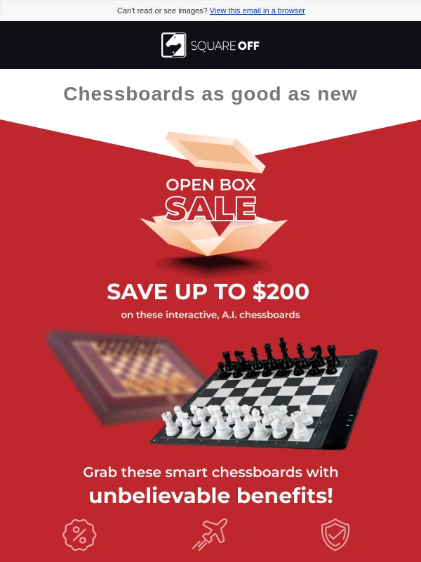 Square Off - And it's LIVE: Our Open Box Sale starting at just $129