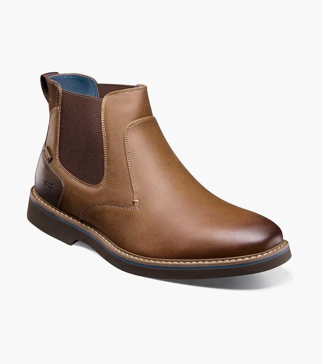 Nunn Bush Shoes Dakoda Plain Toe Chelsea Cognac Size 9