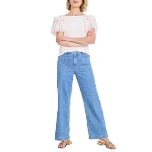Macy's Patch Pocket Wide Leg Jeans