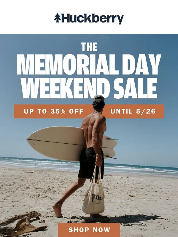Huckleberry - Now Live: The Memorial Day Weekend Sale