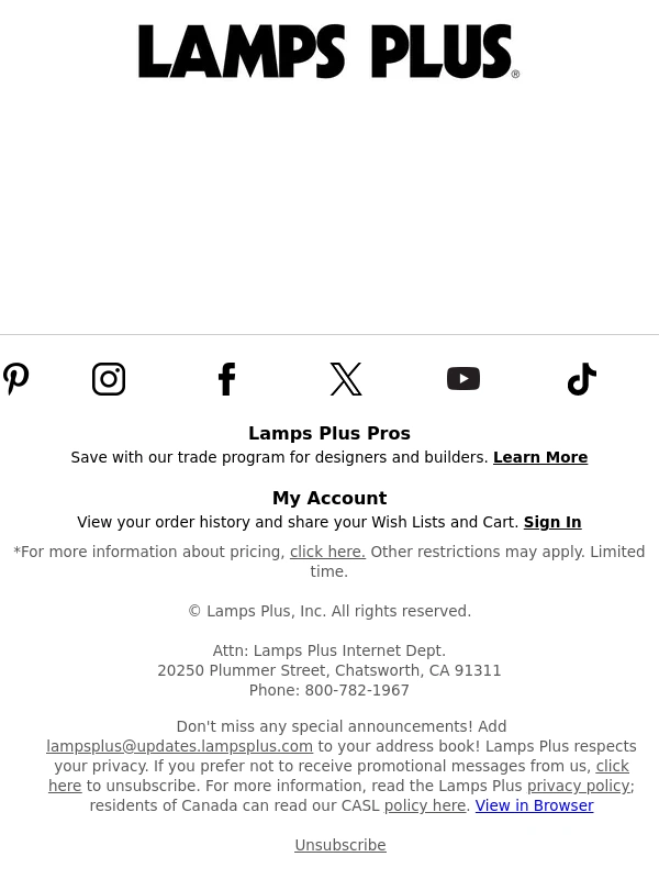 Lamps Plus - Up to $75 Off Coupon! Memorial Day Event: Buy More,Save More