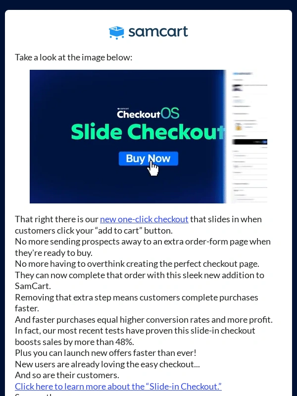 SamCart - Plug the biggest cash leak in your sales funnel with this