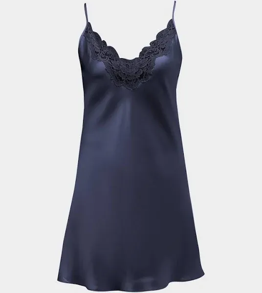 Women's Christine Lingerie Bijoux Lace-trim Silk Chemise