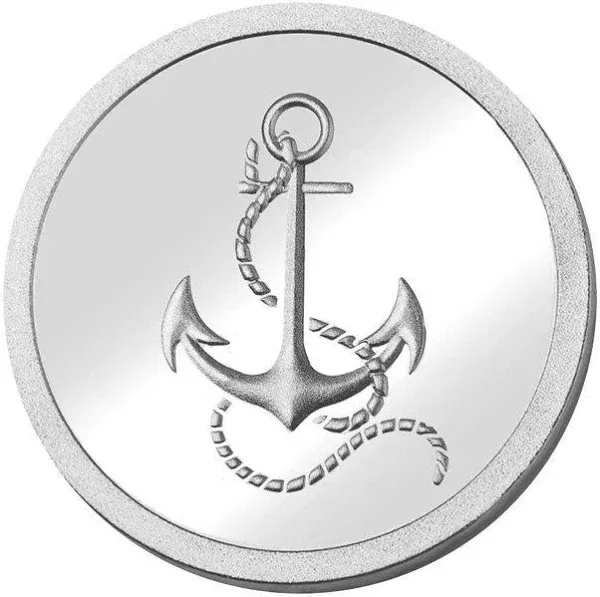 Quiges Interchangeable Copper Coin Anchor and Rope Print Necklace