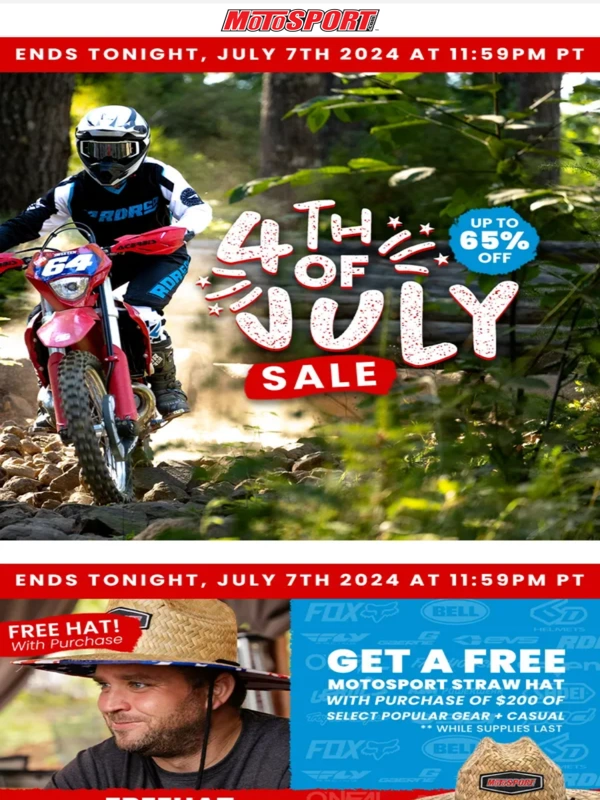 MotoSport - Ends Tonight: 4th Of July Sale