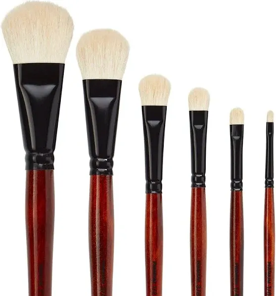 KINGART Specialty Natural White Goat Hair Oval Mop Brush Set