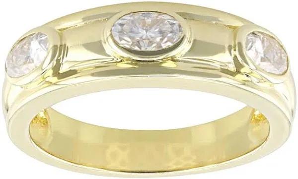 14K Yellow Gold Moissanite Band Ring