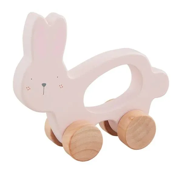 Mud Pie Wood Bunny Pull Toy