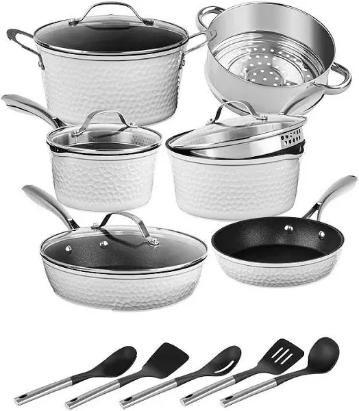 Granitestone Charleston Collection Hammered 15-Piece Cookware Set