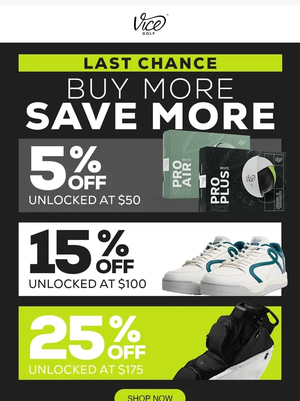 VICE Golf - Last Chance: End Of Year Sale ⏰