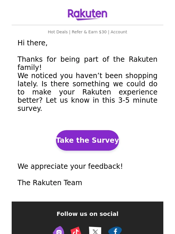 Rakuten - We want to hear from you!