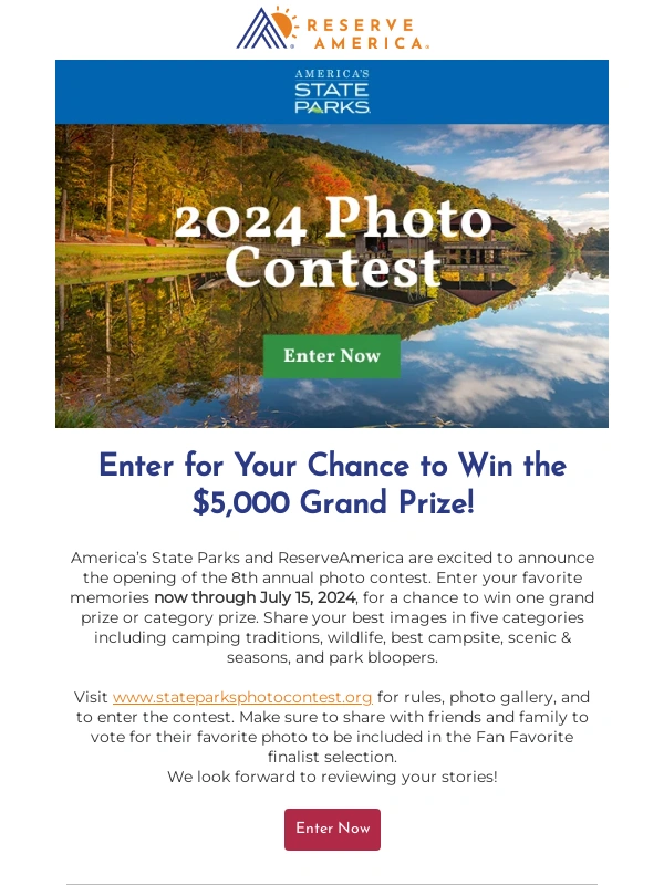 Reserve america - Now Open! 2024 America's State Parks Photo Contest