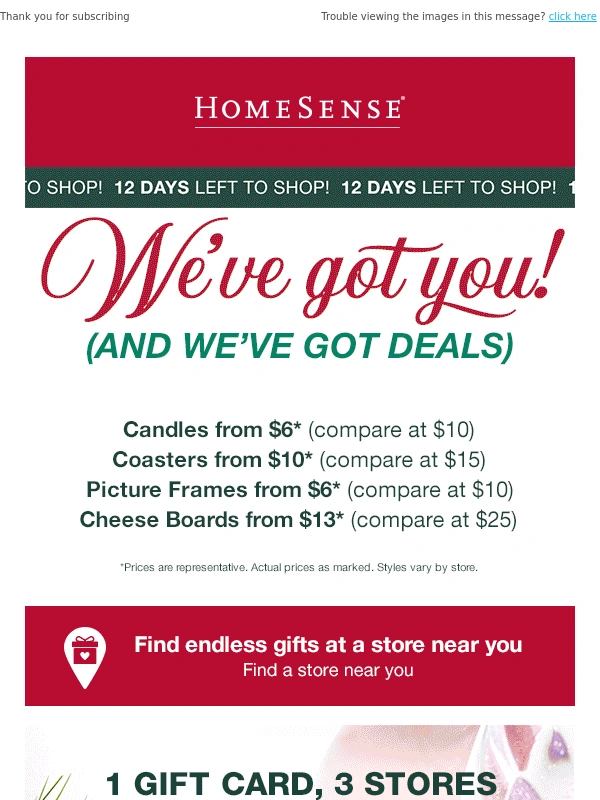 HomeSense - There's still time to shop & save! ⏰