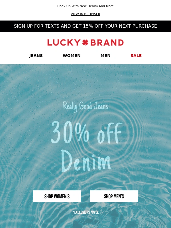 Lucky Brand - The Jeans You LOVE Are 30% Off