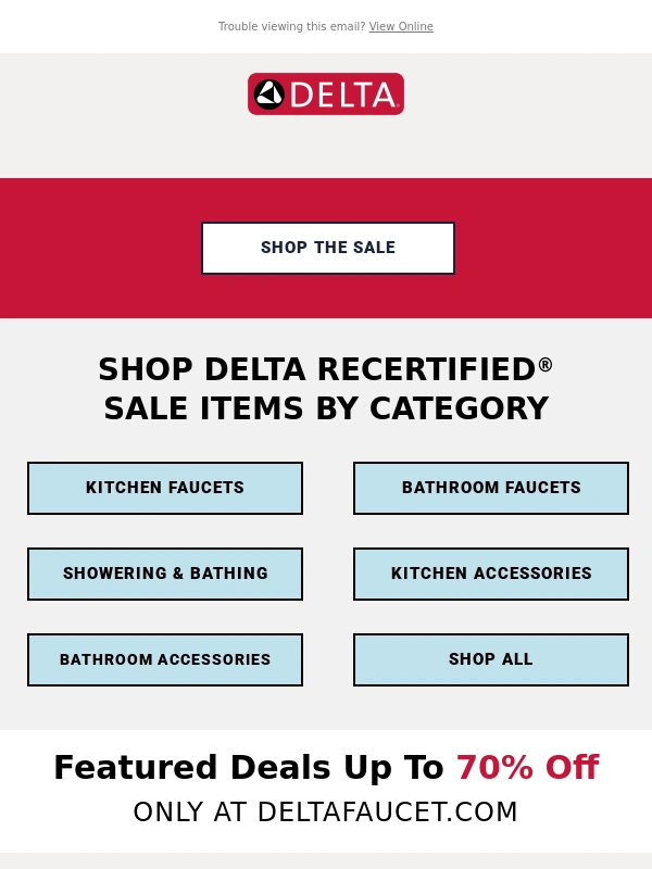 Delta Faucet - ?⚪? Memorial Day Sale: 40% Off Select Delta Recertified® Products!