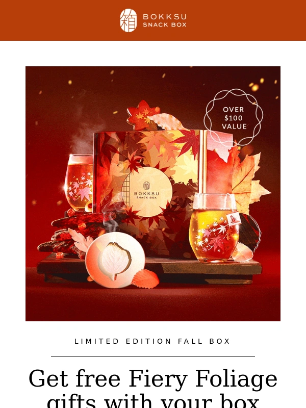 Bokksu - Experience autumn in Japan with free gifts!