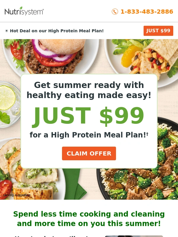 NutriSystem - Summer’s Coming! Start Now for $99 on Autodelivery!