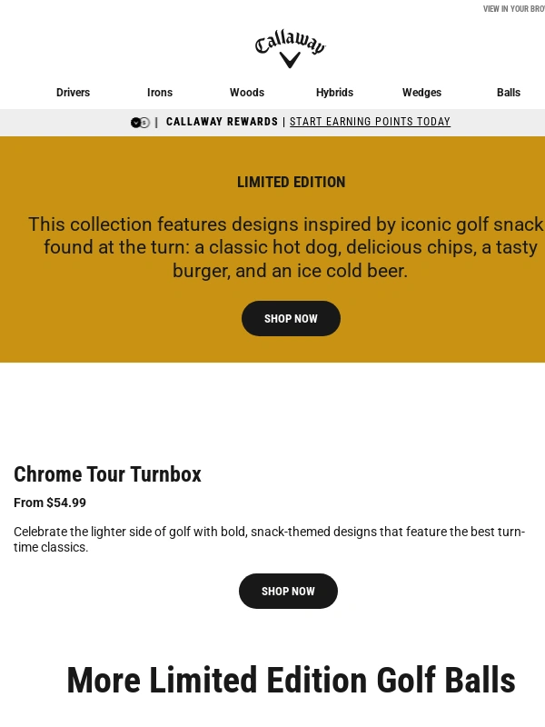 Callaway Golf - Get Your Iconic Snacks Here | Shop Chrome Tour Turnbox