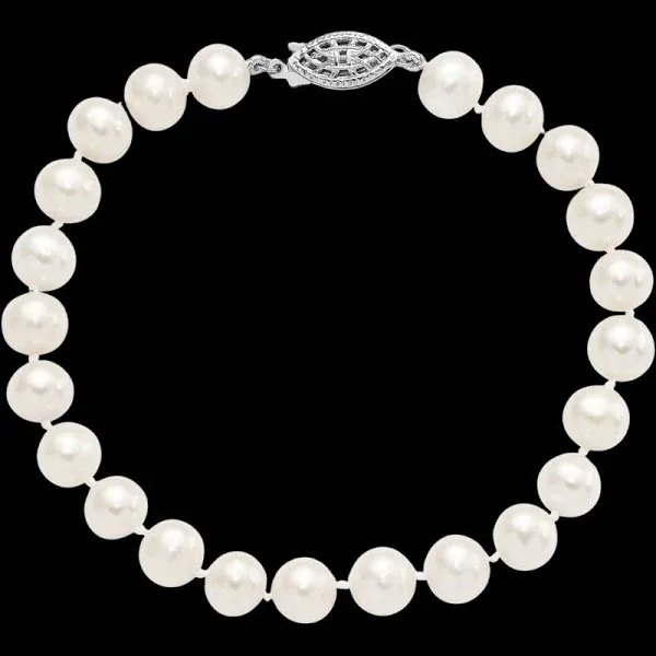 925 Sterling Silver Freshwater Cultured Pearl Chain Bracelet