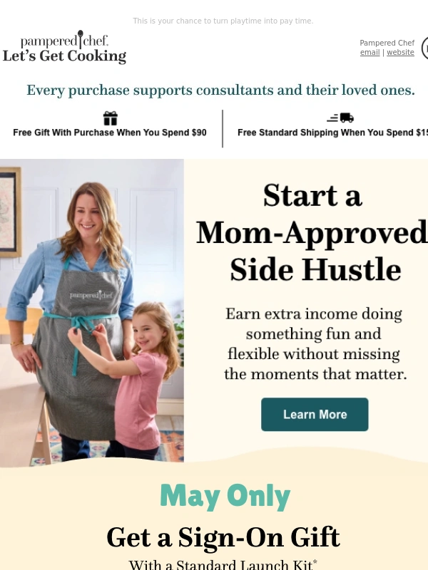 Pampered Chef - MAY ONLY: Get a Sign-On Gift or Start for $25!