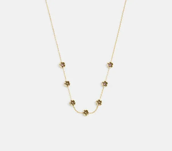 Coach Women's Tea Rose Station Necklace