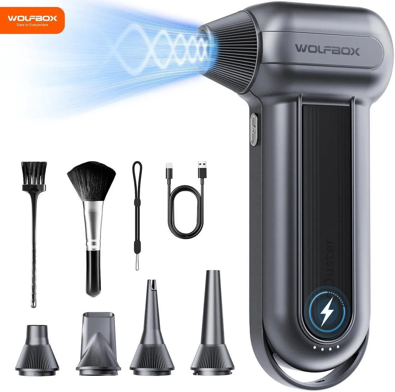 WOLFBOX Compressed Air Duster Super Power Electric Air Duster