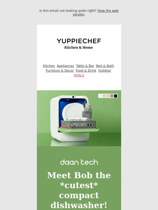 Yuppiechef - A countertop dishwasher (in pastel colours!) ? finally ?