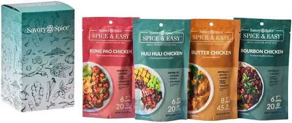 Savory Spice Winner Chicken Dinner Variety Packets and Chicken Marinades 4-Pack