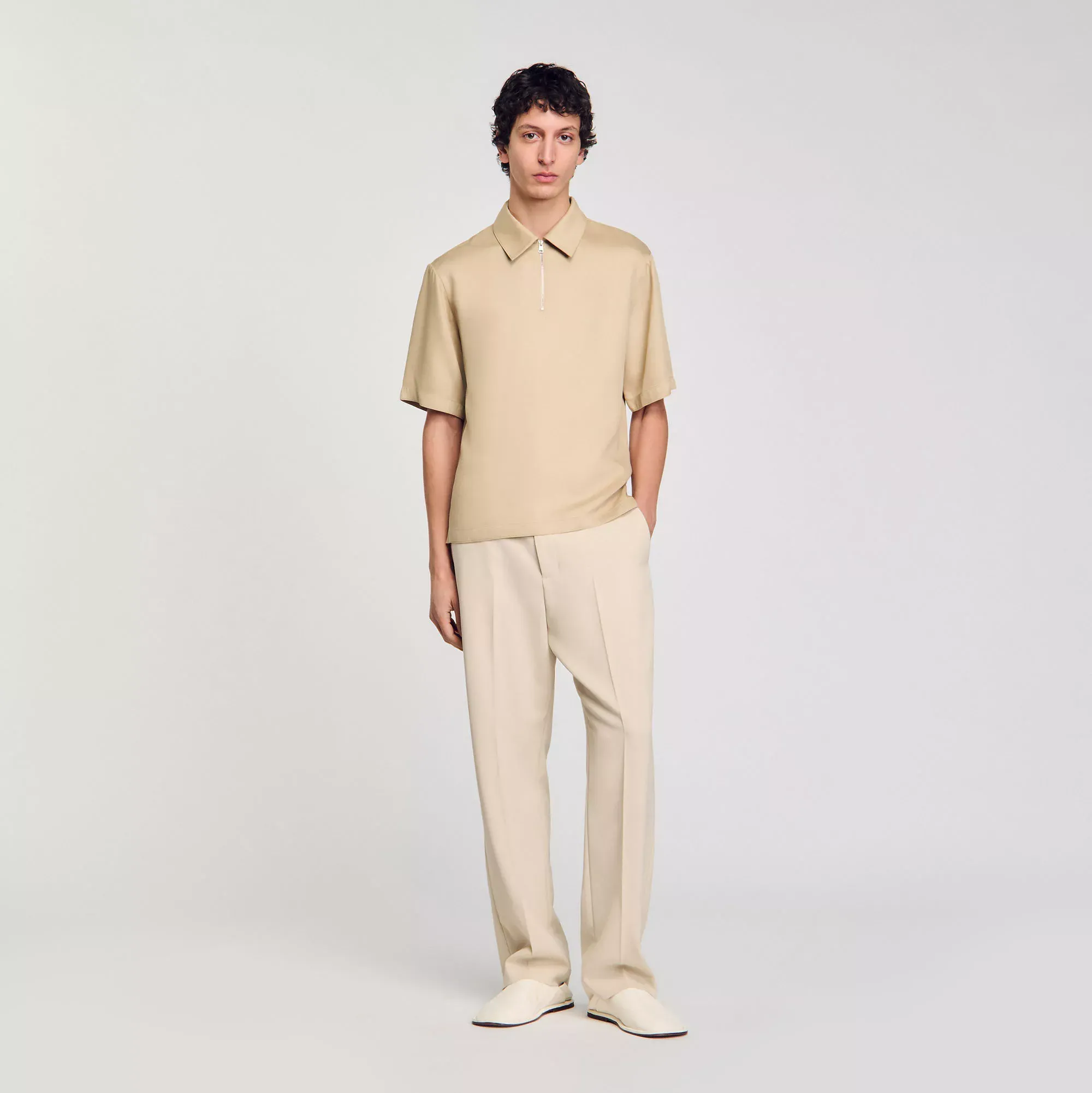 Sandro Zip-neck polo shirt - male - shirts &amp; Polos
