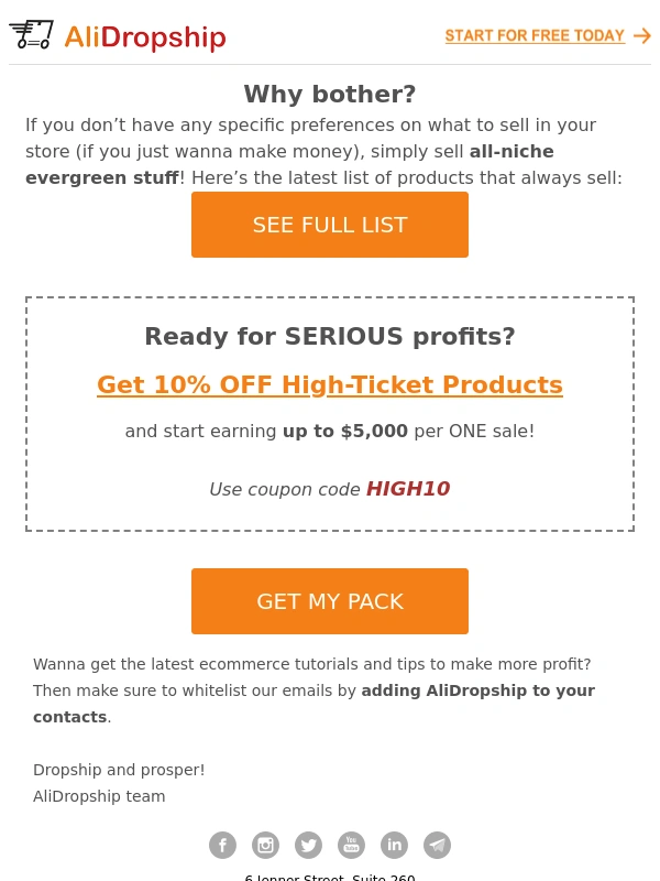 AliDropship - 50 evergreen items to sell online