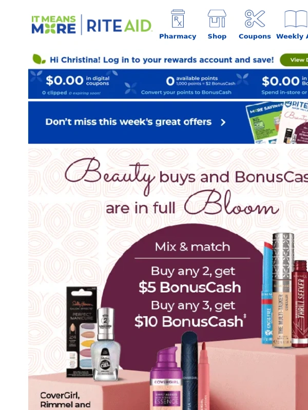 Rite Aid - Our Beauty is in Bloom sale starts now!