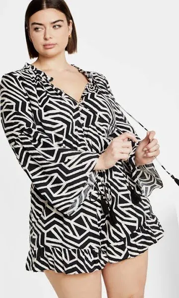 City Chic Women's Plus Size Erica Print Playsuit