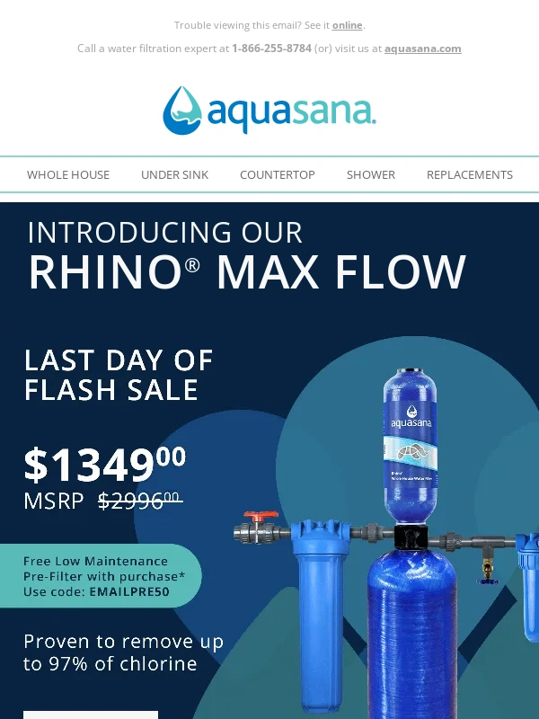 Aquasana - ⏰ LAST CHANCE for whole house flash sale deals