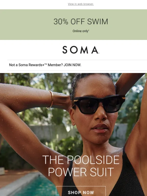 Soma - Meet Your Poolside Power Suit—30% off!