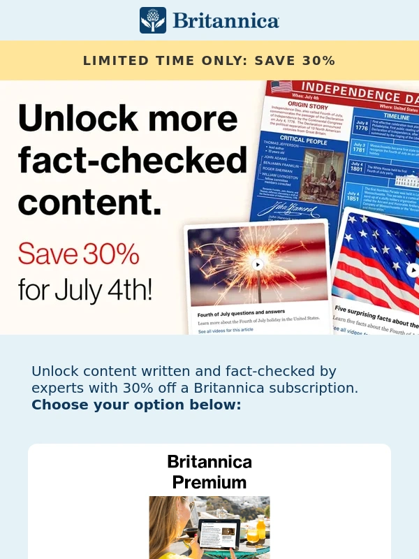 Encyclopedia Britannica - Celebrate 30% Off July 4th Savings