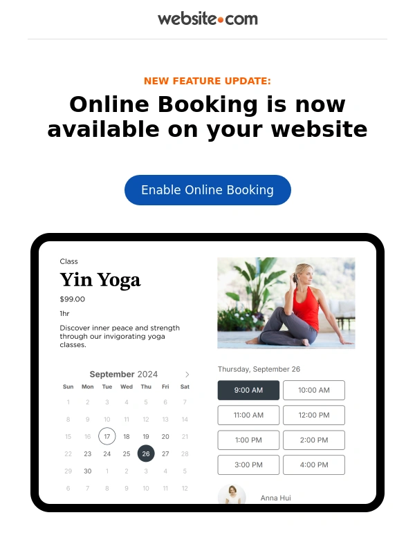 Website - You can now add online booking to your website